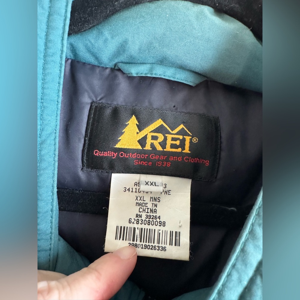vintage REI Goose Down Puffer Vest dark green Winter Grail Item size XXL - Picture 4 of 7